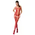 Passion - ensemble lingerie résille fleurie - rouge - S-L