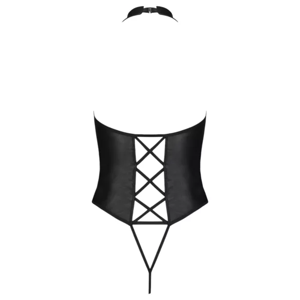 Passion Nancy - body ouvert à sangles croisées - noir - L/XL