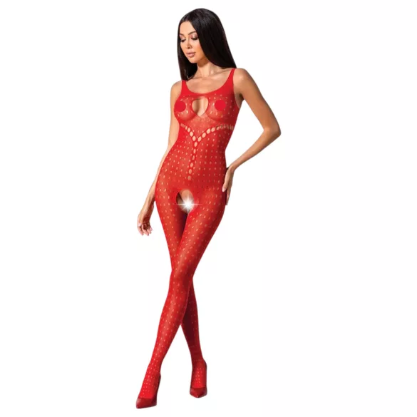 Passion BS078 - combinaison ouverte à pois - rouge - S-L