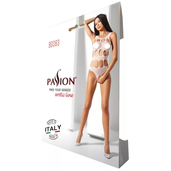Passion - Body ouvert résille - blanc - S-L