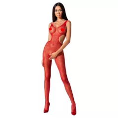   Passion - body résille ouvert à motif mosaïque - rouge - S-L