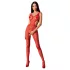 Passion - body résille ouvert à motif mosaïque - rouge - S-L