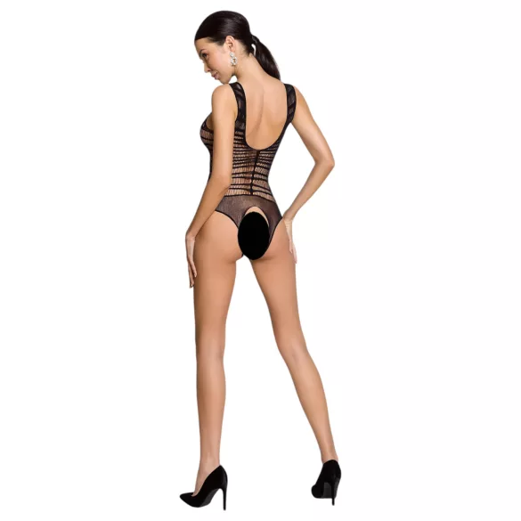 Passion BS086 - Body rayé transparent (noir) - S-L