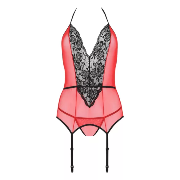 Passion Peonia - ensemble haut et string - rouge