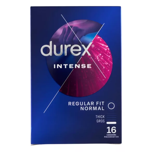 Durex Intense - préservatif nervuré et à pois - boîte de 16 pièces