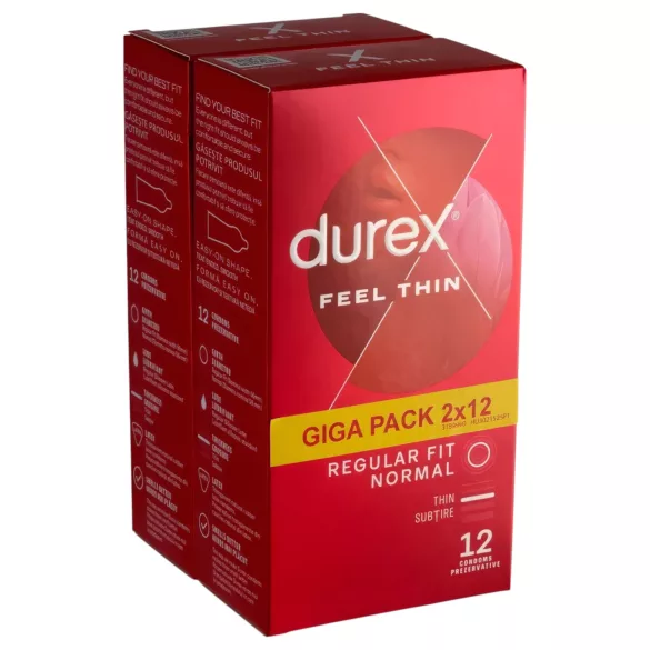 Durex - préservatifs ultra fins - sensation naturelle - pack 2x12