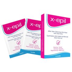   X-Epil - Lingettes huileuses post-épilation - Aloe Vera - 4 pièces