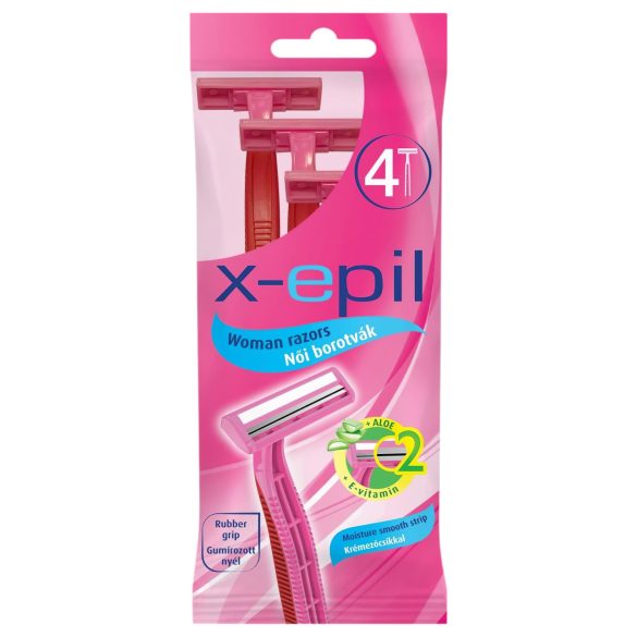 X-Epil - rasoir jetable femme 2 lames - lot de 4