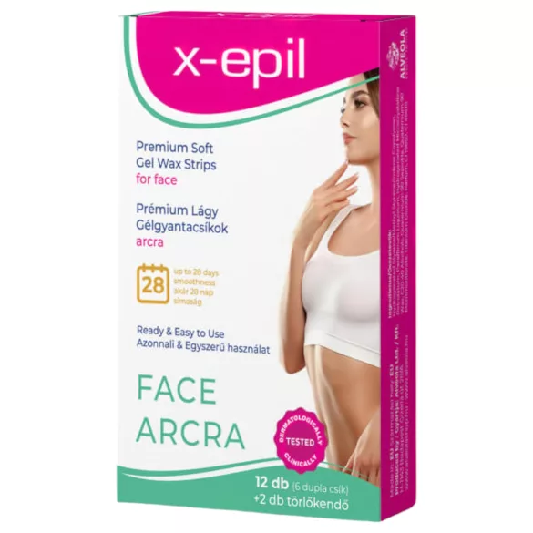 X-Epil - Bandes de cire premium visage prêtes à l'emploi (12 pcs)
