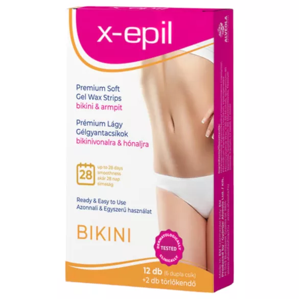 X-Epil - bandes de cire prêtes à l'emploi - bikini/aisselles - 12 unités