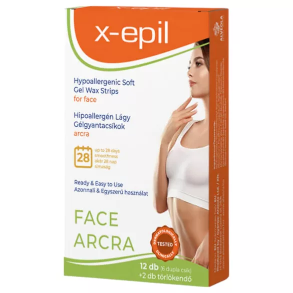 X-Epil - bandes de cire gel hypoallergéniques visage - 12 pièces