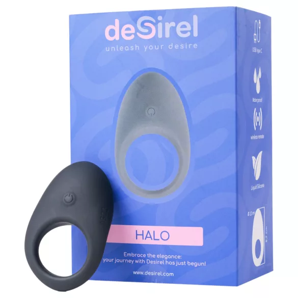 Desirel Halo - anneau pénien vibrant connecté - silicone noir