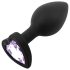 Sunfo - plug anal en silicone avec bijou cœur - noir et violet