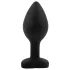 Sunfo - plug anal en silicone - bijou cœur pierre bleue - noir