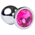 Desirel - plug anal S - bijou rose - métal argenté et rose