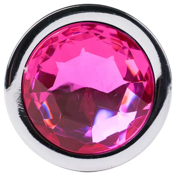 Desirel - plug anal S - bijou rose - métal argenté et rose