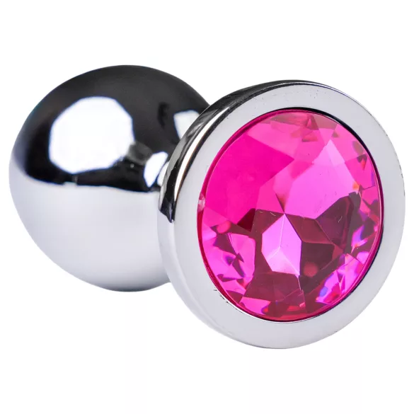 Desirel - plug anal bijou rose - métal argenté/rose - taille M