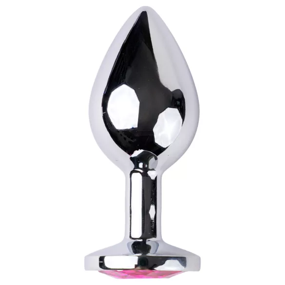 Desirel - plug anal bijou rose - métal argenté/rose - taille M