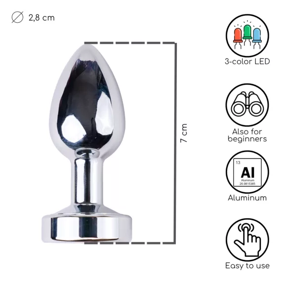 Desirel GlowPlug - plug anal lumineux - petit - argenté