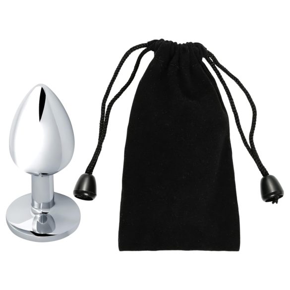 Sunfo - plug anal metal - bijou pierre rouge - argenté