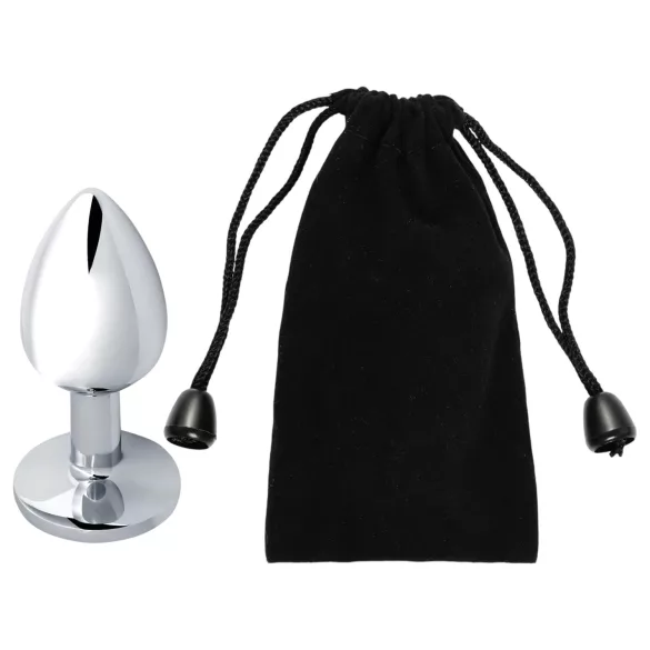 Sunfo - plug anal en métal avec pierre verte - argenté