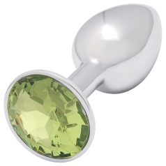 Sunfo - plug anal métal - bijou vert lime - argent