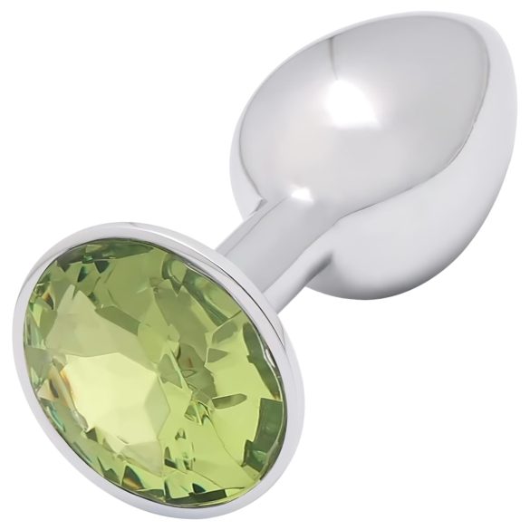 Sunfo - plug anal métal - bijou vert lime - argent