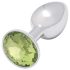 Sunfo - plug anal métal - bijou vert lime - argent
