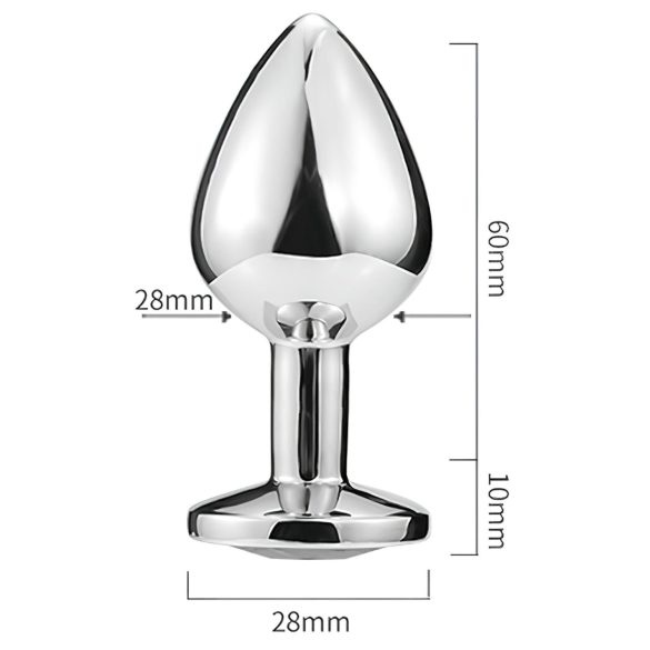 Sunfo - plug anal en métal - bijou cœur orné pierre dorée - argent