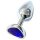 Sunfo - Plug anal en métal avec pierre violet foncé en forme de cœur (argent)