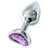 Sunfo - plug anal métal bijou cœur pierre violette - argent