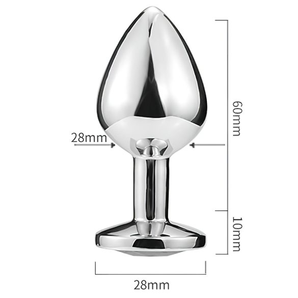 Sunfo - plug anal métal bijou cœur pierre violette - argent