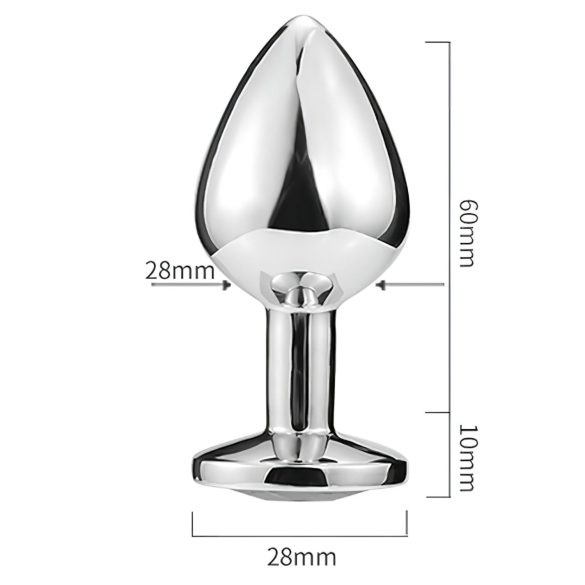 Sunfo - plug anal métal avec pierre bleue en forme de cœur - argenté