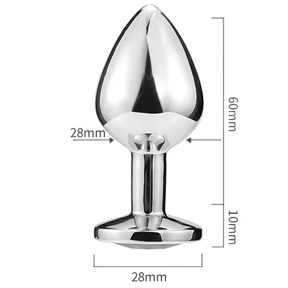 Sunfo - plug anal en métal - bijou coeur pierre bleu clair - argenté