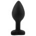 Sunfo - Plug anal en silicone, pierre violette en forme de cœur (noir)