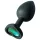 Sunfo - plug anal en silicone - pierre cœur vert foncé - noir