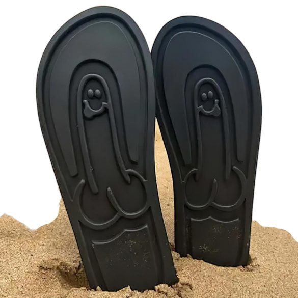 Tongs en noir avec semelle originale - Édition Spéciale - 44/45