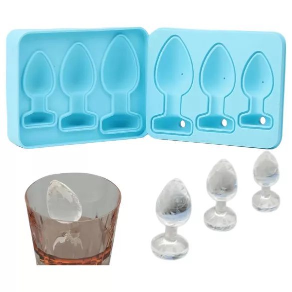 Moule à glaçons plug anal (bleu)