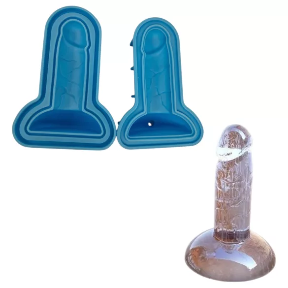 Moule glaçons forme pénis - silicone bleu