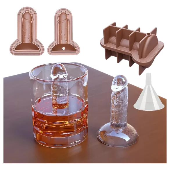 Moule glaçons forme pénis - silicone bleu