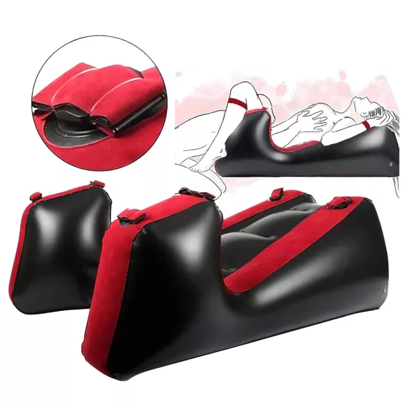 Coussin magique Desirel - sofa gonflable pour positions sexuelles (rouge)