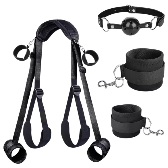 Lonely - Menottes BDSM - Set complet - Simili cuir noir