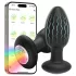 Desirel - Plug anal vibrant avec LED multicolore - contrôlé par application, 10 modes de vibration (noir)