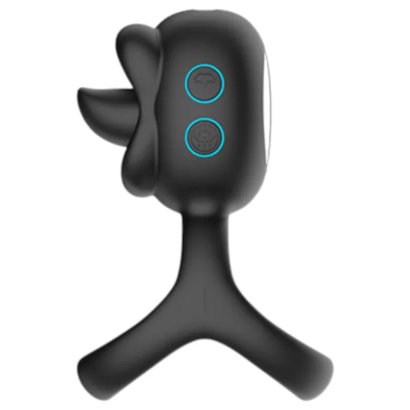 Biu-Biu - anneau pénis avec stimulateur clitoridien vibrant - silicone noir