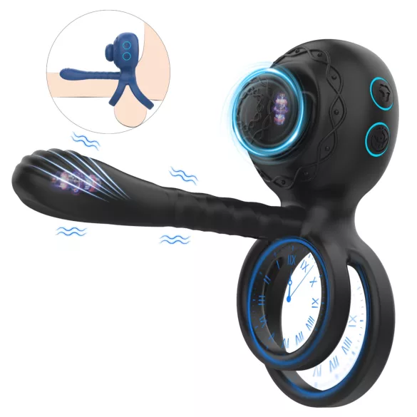 Biu-Biu - anneau pénien et vibromasseur couple - silicone noir