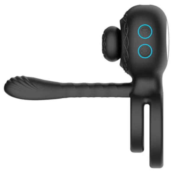 Biu-Biu - anneau pénien et vibromasseur couple - silicone noir