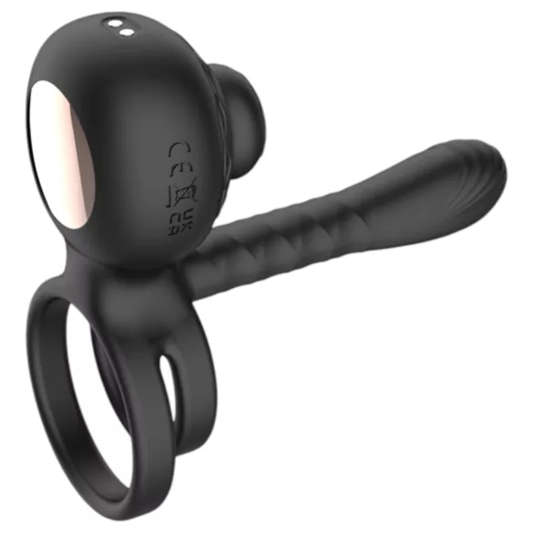 Biu-Biu - anneau pénien et vibromasseur couple - silicone noir