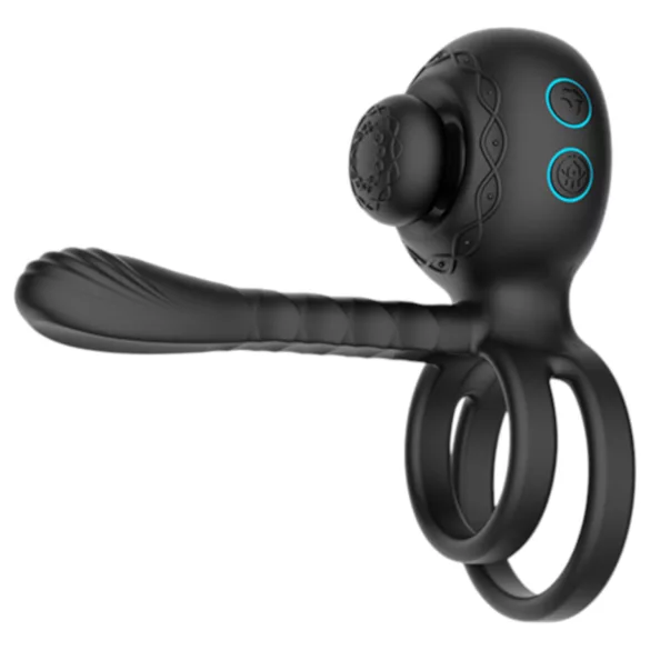 Biu-Biu - anneau pénien et vibromasseur couple - silicone noir