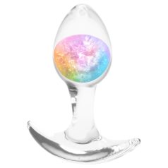   NS Novelties - plug anal transparent - petite taille - arc-en-ciel