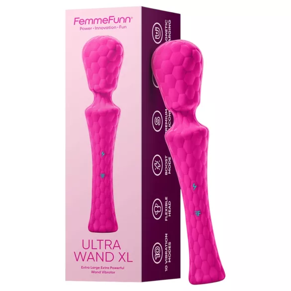 FemmeFunn Ultra Wand XL - vibromasseur massant premium - silicone rose